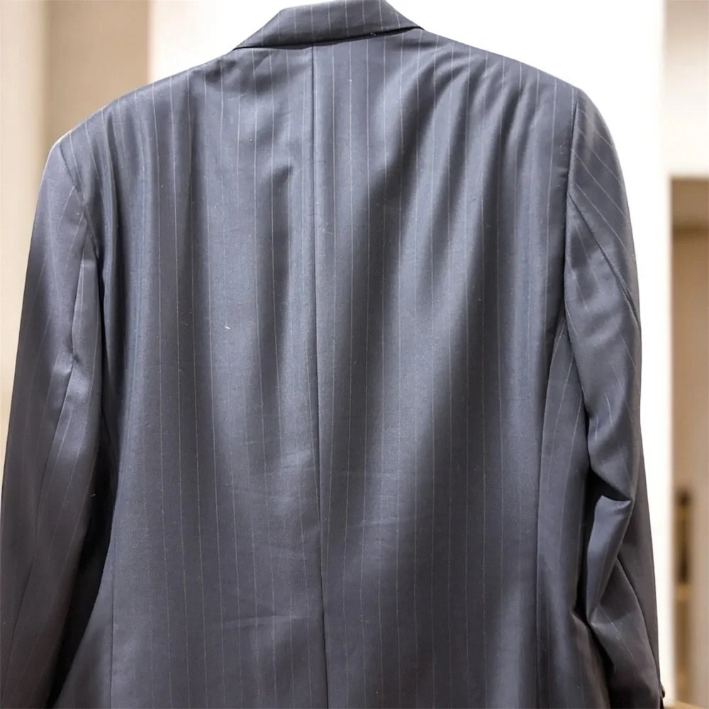 Ralph Lauren Navy Pinstripe Suit 42R and 36/30 pants - slightly imperfect cuff
